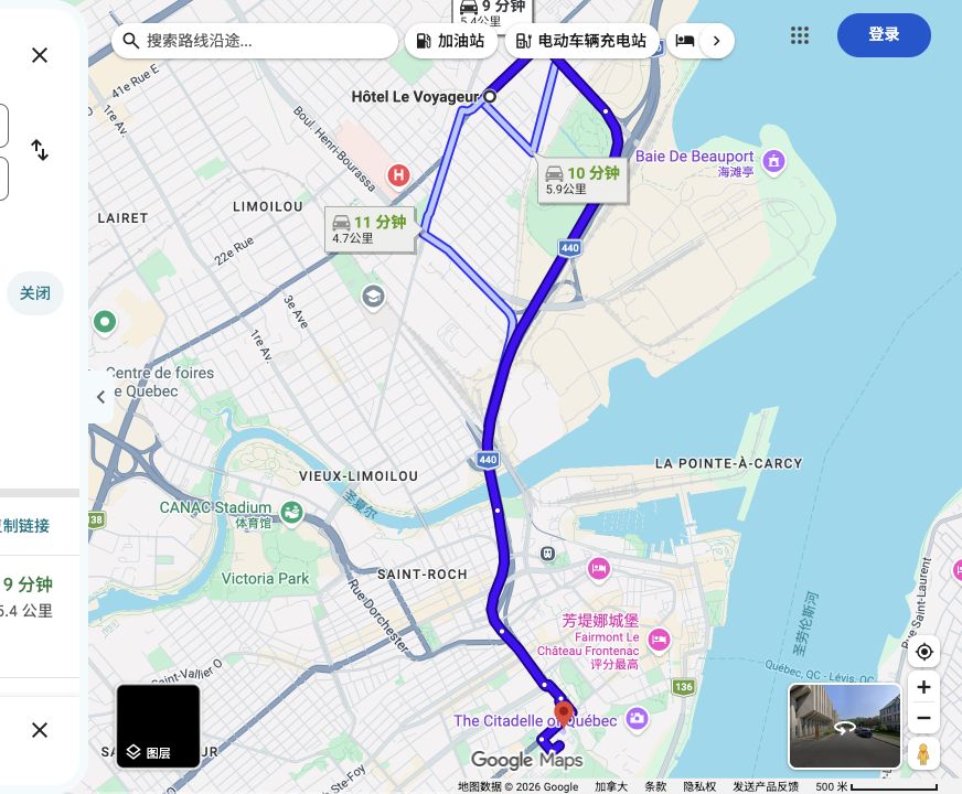 Hotel Le Voyageur到Place George-V garage原路线预览