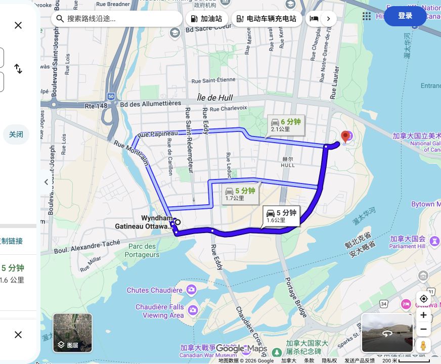 Wyndham Gatineau-Ottawa & Conference Centre到Museum underground parking原路线预览