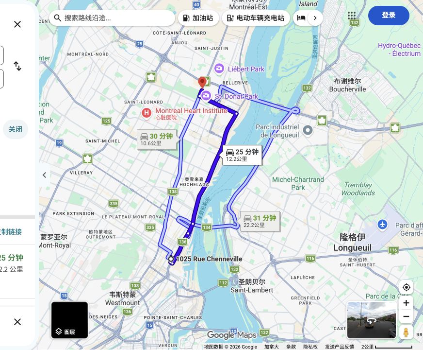 Palais des congrès · Viger车库到Auberge Royal Versailles原路线预览